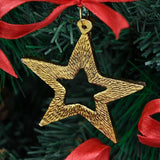 IndianShelf 12 Piece Golden Aluminum Christmas Tree Hanging Ornaments