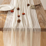 Keketoarrange 10pcs Ivory Gauze Rustic Cheesecloth Table Runner 120