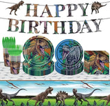 98PCS Dinosaur Birthday Party Supplies Dinosaur Party Tableware Set
