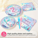 Grencian 96PCS Mermaid Birthday Party Decorations Mermaid 2nd