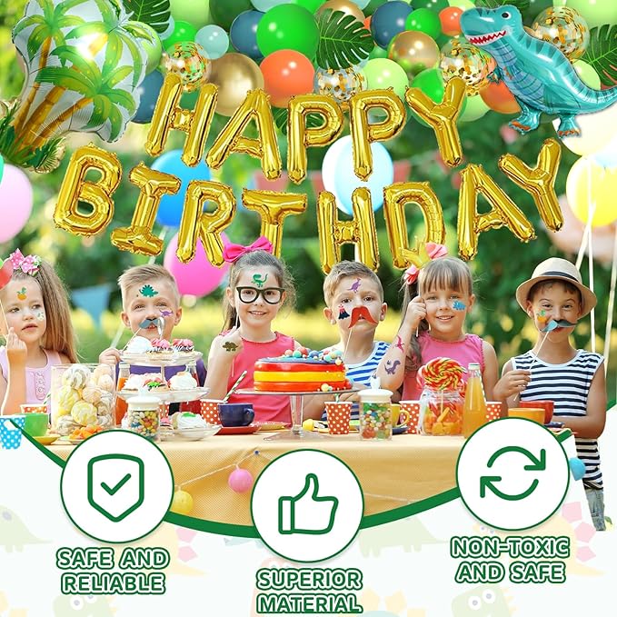 125pcs Dinosaur Birthday Party Decorations Dinosaur Balloons Arch