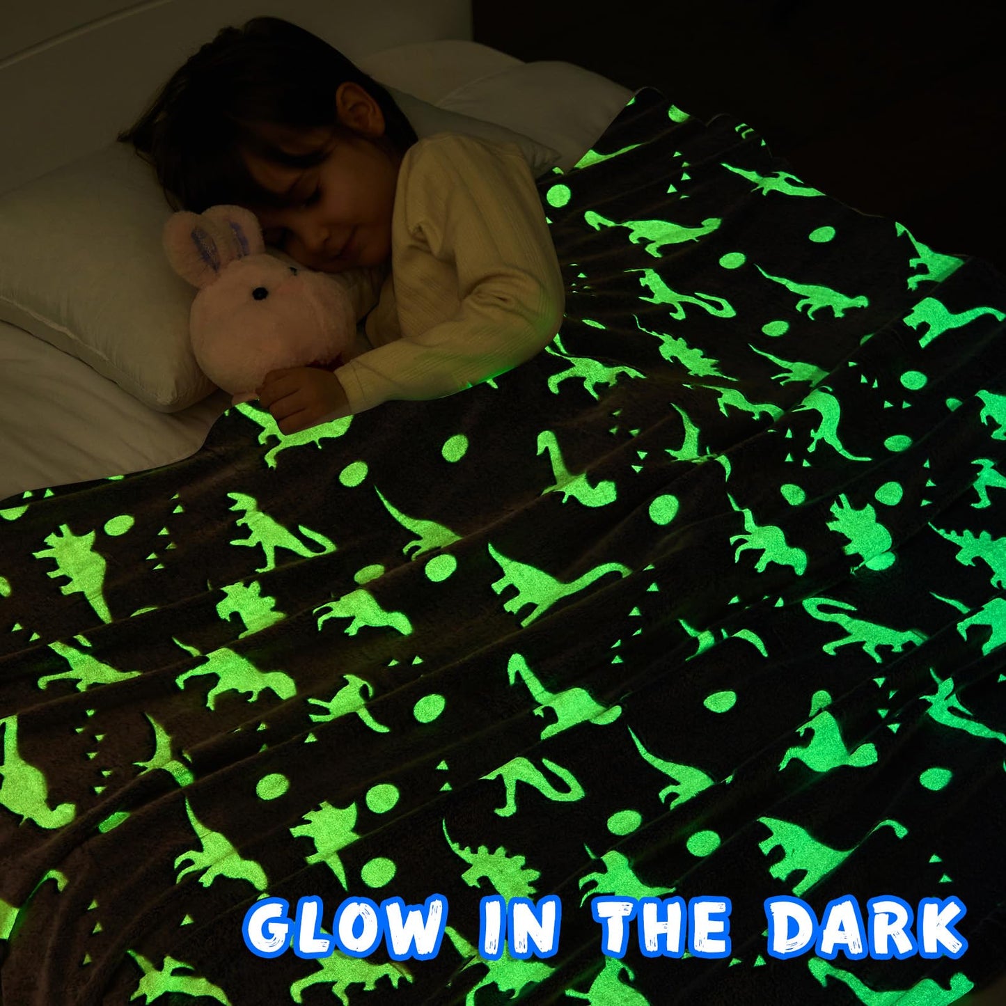 inhand Dinosaur Toys for Kids Glow in The Dark Dinosaur Blanket