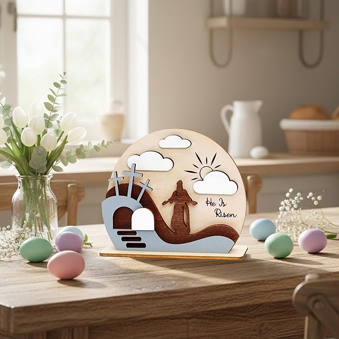 Easter Decoration Jesus Resurrected Tomb He is Risen Easter Decor