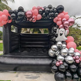 Halloween Balloons Arch Kit Pink and Black Balloons Garland with