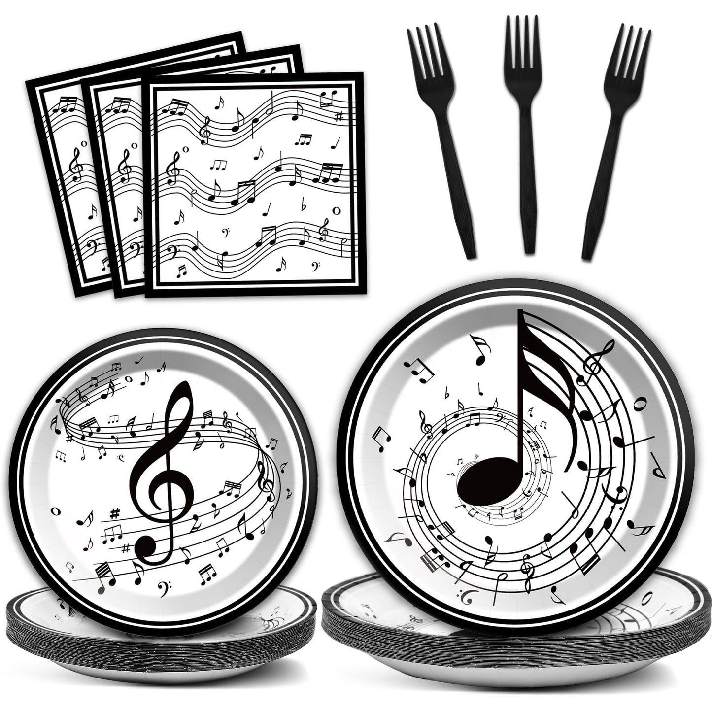 Musical Note Plates Napkins Music Themed Party Tableware Musical Notes