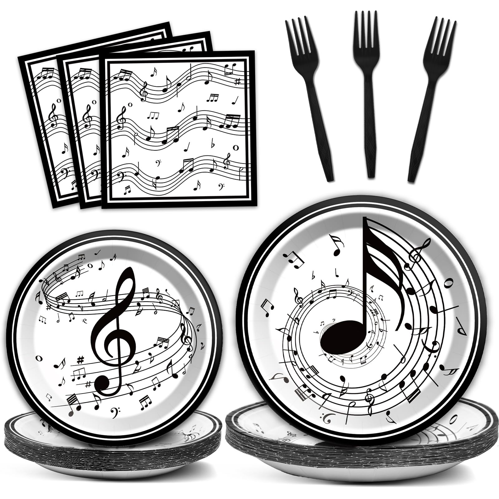 Musical Note Plates Napkins Music Themed Party Tableware Musical Notes
