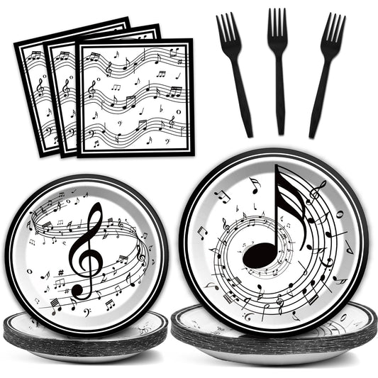 Musical Note Plates Napkins Music Themed Party Tableware Musical Notes