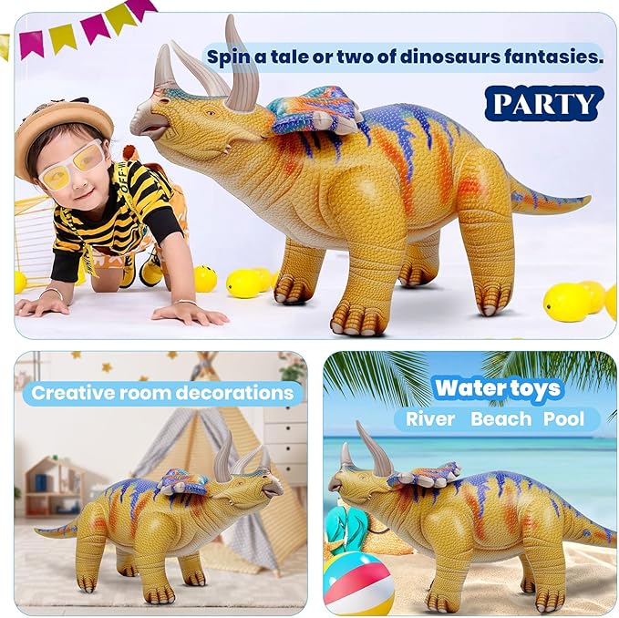 43 L Inflatable Dinosaur Toys Jurassic Birthday Party Supplies Blow
