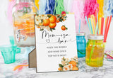 Mom-osa Bar Baby Shower Sign, Orange Citrus Gender Neutral Tabletop