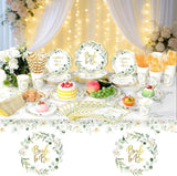 452 Pcs Sage Green Bridal Shower Decorations for 50 Eucalyptus