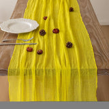 Keketoarrange 6pcs Yellow Gauze Rustic Cheesecloth Table Runner 120