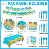 171pcs Summer Beach Birthday Party Decorations Paper Plates Napkins