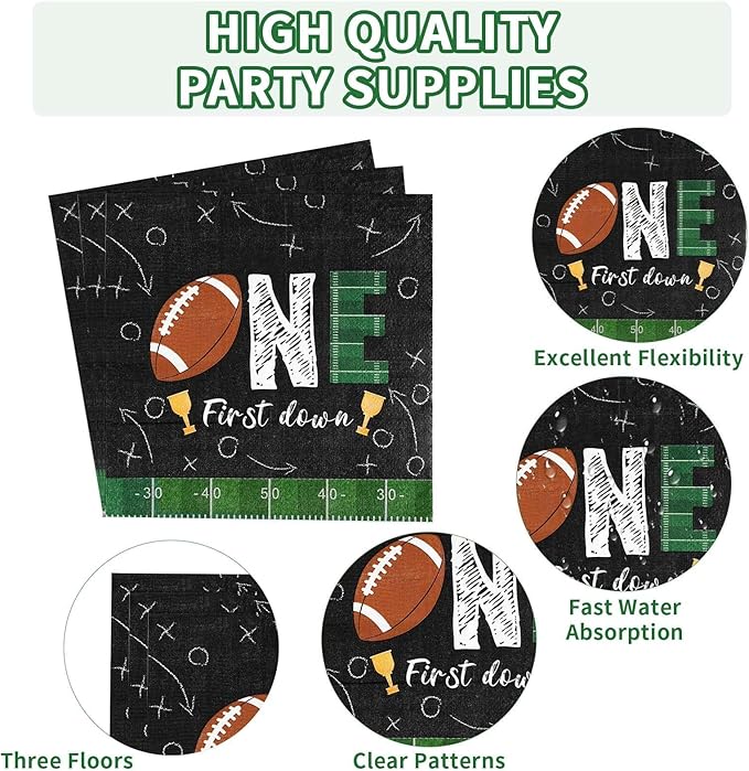 96Pcs Football Party Decorations First Down Football Birthday Party
