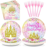 96 Pcs Princess 3rd Birthday Party Supplies Her Royal Threeness