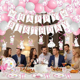 153 Pcs Easter Bunny Birthday Party Decorations Kit with Bunny