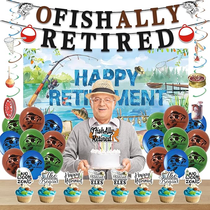 Retirement Party Decorations Men Women Ofishally Retired Banner