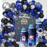 Amandir 153pcs Blue and Black Balloons Arch Garland Kit Different