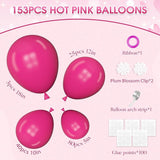 Amandir 153 Pcs Hot Pink Balloons Arch Garland Kit, Different Sizes