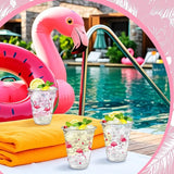 50 Pcs Flamingo Cups Bulk Hawaiian Luau Party Favor 12 oz Disposable