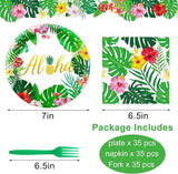 peony man 105 PCS Tropical Luau Party Supplies Hawaii Disposable