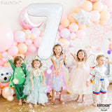 KatchOn, Giant White Number 7 Balloon - 40 Inch | 7th Birthday