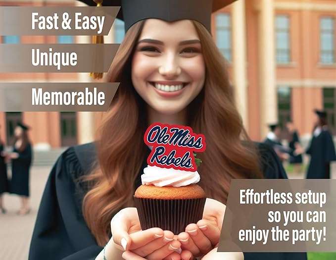 Ole Miss Party Supplies for Football, Birthday Gift, Graduation Party