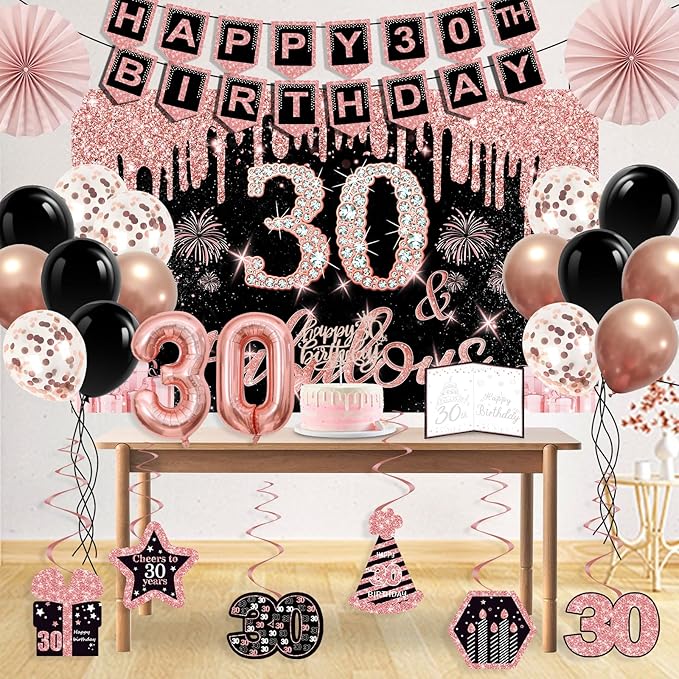 30th Birthday Decorations for Women 32PCS 30th Birthday Party