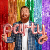 5 Pack Rainbow Backdrop Party Decorations Tinsel Curtain Party