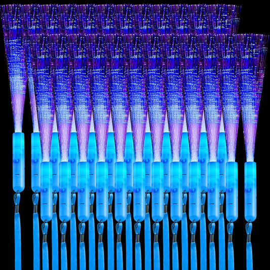 Zhanmai 24 Pieces Upgraded Glow Fiber Wands Sticks K-pop Concert LED