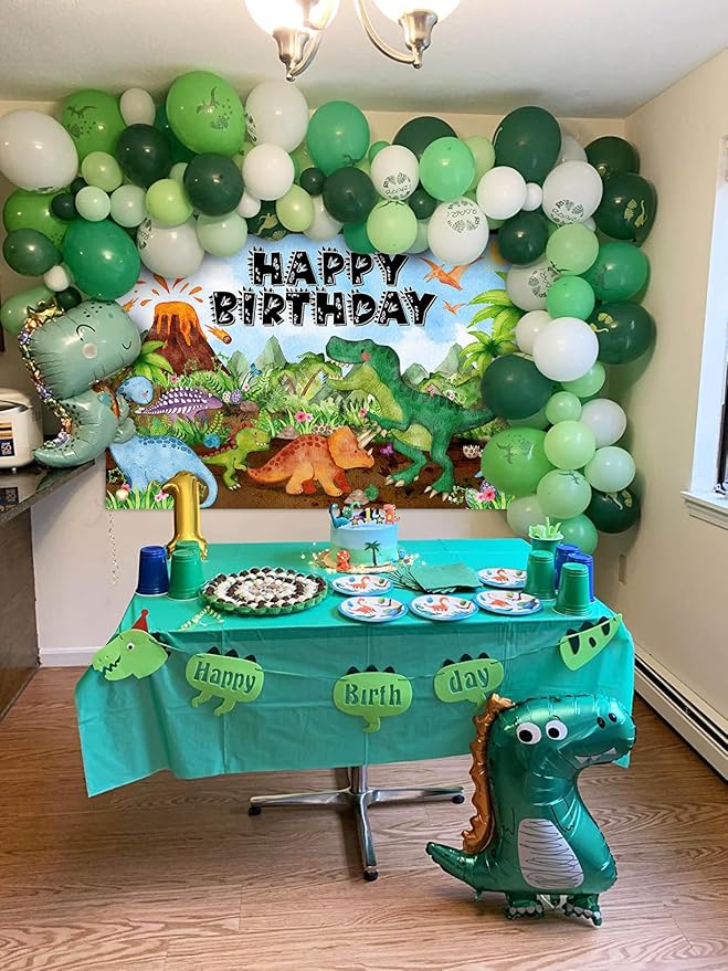 Avezano Dinosaur Birthday Banner for Kids Watercolor Dinosaur Happy
