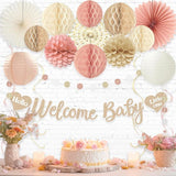 Boho Baby Shower Decorations for Girl Pre Strung Welcome Baby Banner