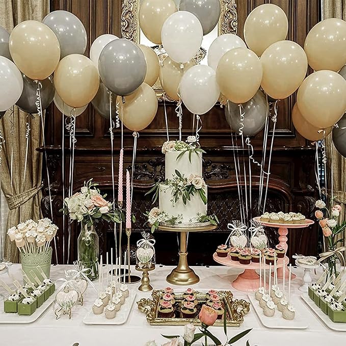 PartyWoo Light Brown Balloons 100 pcs 12 Inch Nude Neutral Boho Tan