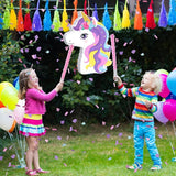 Small Unicorn Piñata with Piñata Stick Blindfold and