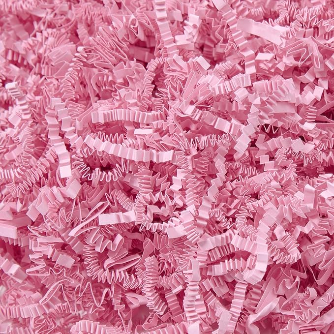 Mefleet 2 LB Crinkle Cut Paper Shred Filler Light Pink Crinkle