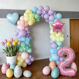 2nd Birthday Decoration for Girls Easter Pastel Rainbow 2nd Balloon