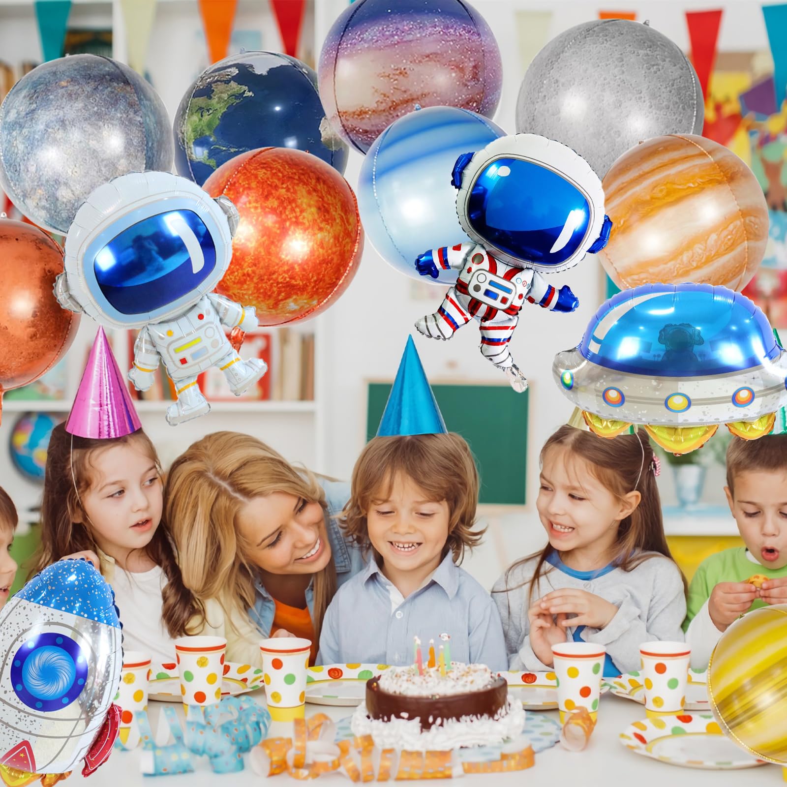 16 Pcs Galaxy Space Balloons, Outer Space Themed Party Decorations