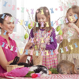 LeeSky 4Pcs Easter Bunny Banner Garland Decorations Happy Easter Day