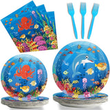 96 Pcs Ocean Under the Sea Plates and Napkins Party Supplies Ocean