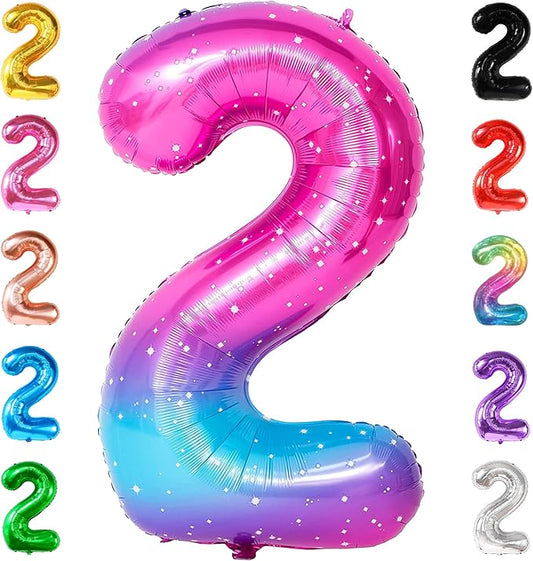 KatchOn, Giant Rainbow 2 Balloon Number - 40 Inch | Number 2 Balloons