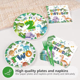 96Pcs Dinosaur 2nd Birthday Party Supplies Two Rex Dinosaur Plates