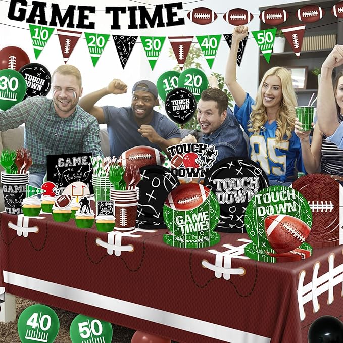 Football Party Decorations Serve 24 189Pcs Football Party Supplies