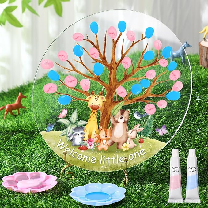 Gender Reveal Fingerprint Tree Boy or Girl Party Ideas Baby