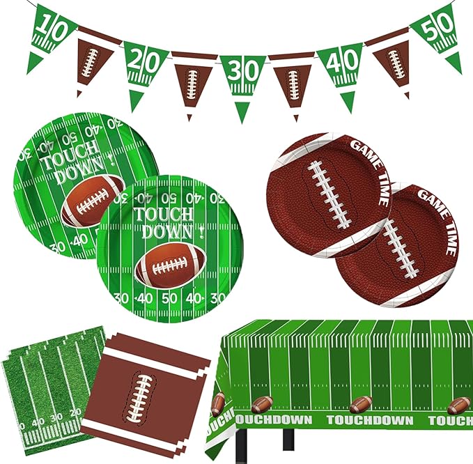 Football Party Decorations Football Party Supplies Set with Plates