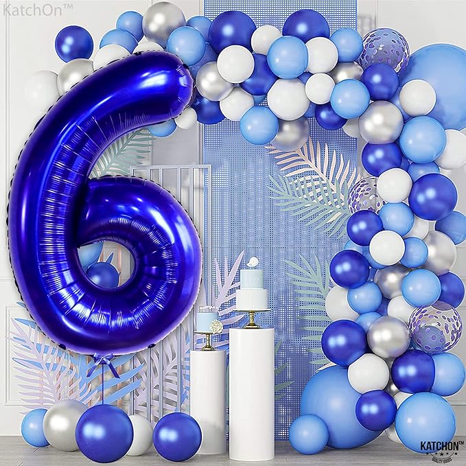 KatchOn, Giant Navy Blue Number 6 Balloon - 40 Inch | 6th Birthday
