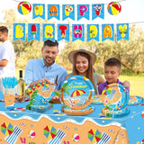 184 Pcs Beach Party Supplies Plates Napkins Set Includes Summer