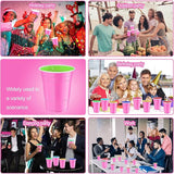 120 pcs 16 oz Pink plastic cups Valentines Day plastic Cups 16 oz