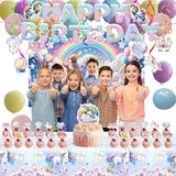 220Pcs Unicorn Party Birthday Supplies Unicorn Party Decorations