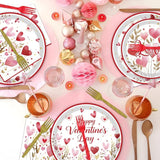 Valentines Day Plates and Napkins Decorations 96PCS Galentines Love