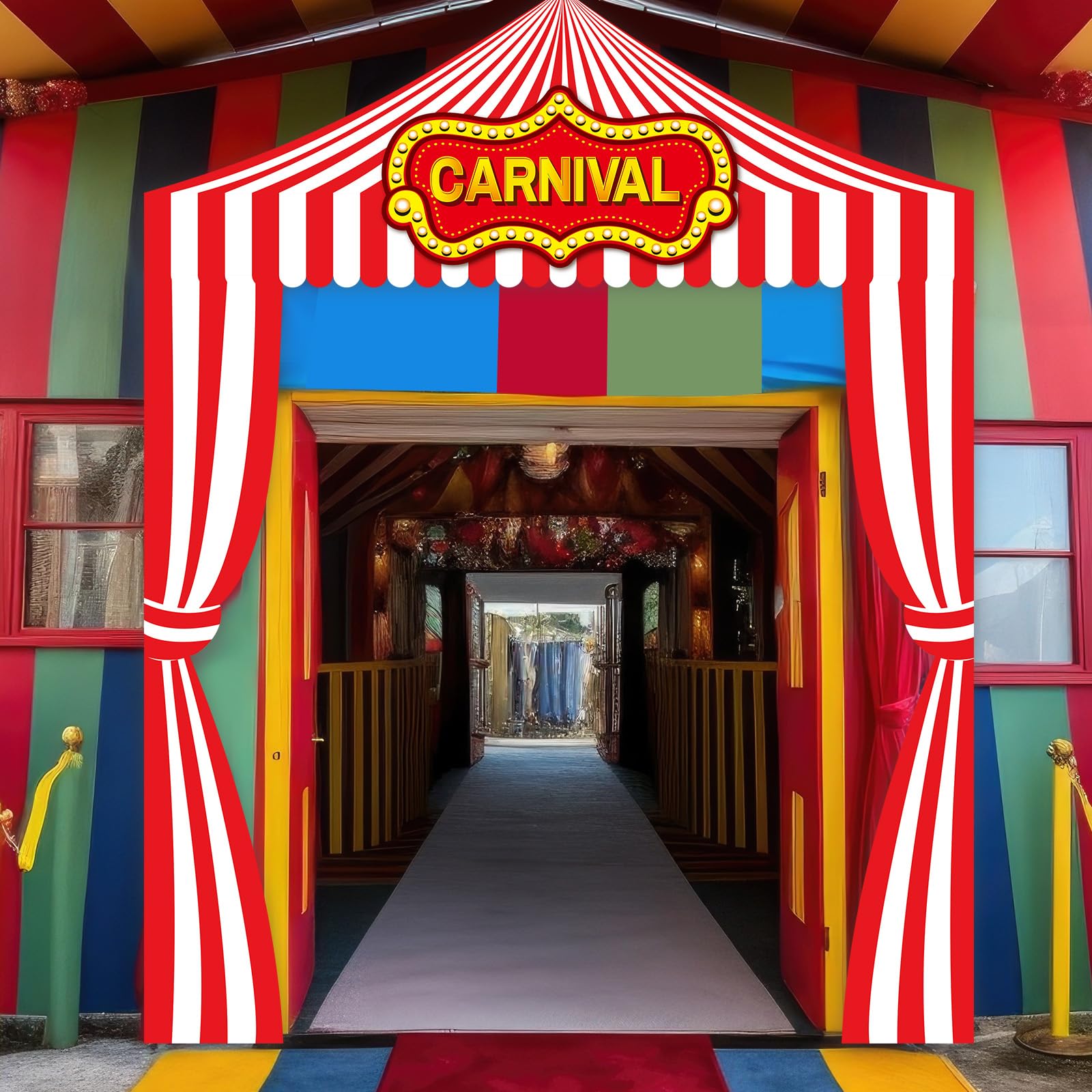 Ziliny 3 Pcs Carnival Party Decorations Circus Tent Awning Halloween