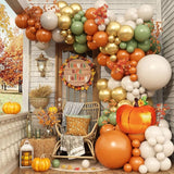 Fall Balloons Garland Arch Kit, Burnt Orange Pumpkin Foil Balloons,